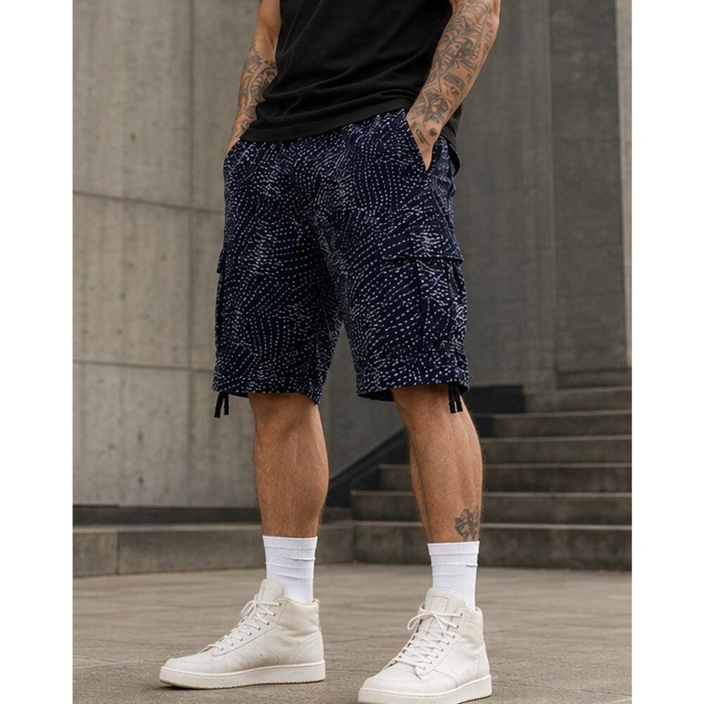 G-Star Raw Rovic Loose 1/2 Cargo Shorts Mens 34 Sartho Blue Twill Paratrooper